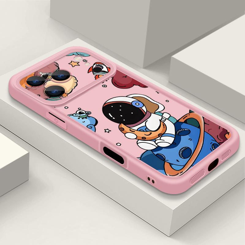 Cartoon Astronaut Patterned Soft Phone Case For iPhone 17 Pro Max 17e 16 15 14 13 Pro Max 16e 11 Shockproof Silicone Back Cover