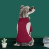 Cross-Border Pet Dog & Cat Plus Velvet Warm Color Block Pullover with Traction Hole, Two-Legged Sweatshirt for Autumn/Winter