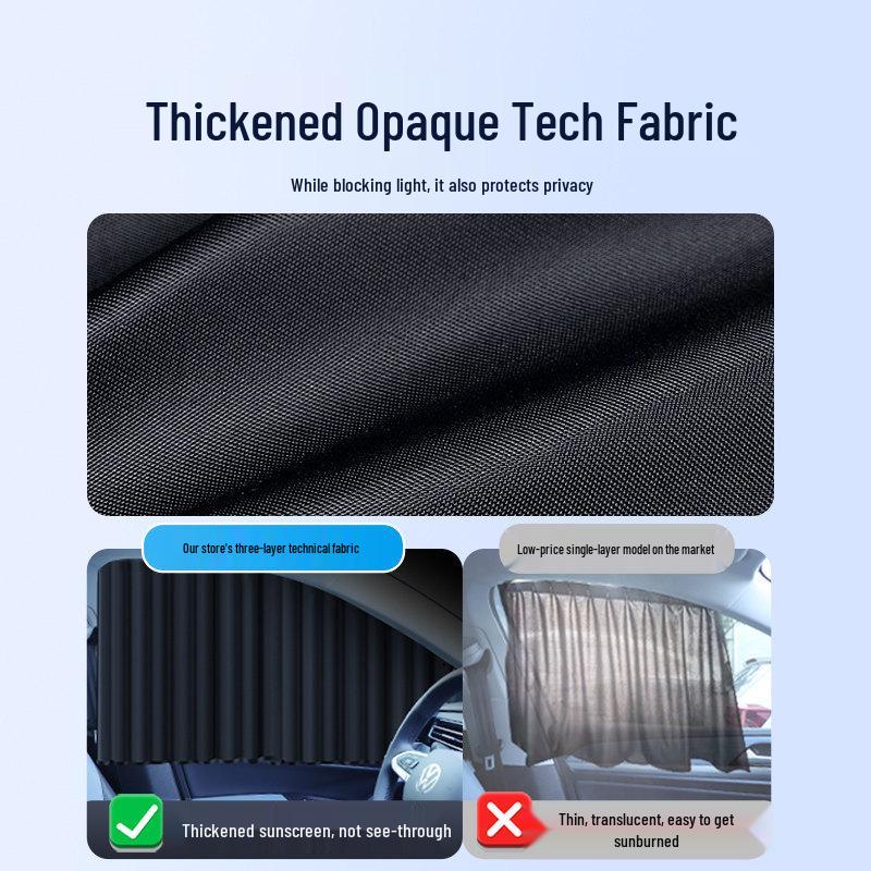 Car Sunshade Rail-Type Small Window Curtain: Heat Insulation & Privacy Visor for Children's Side Windows