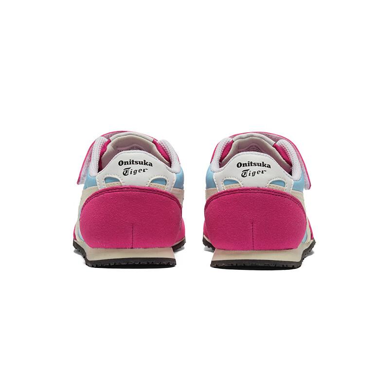 ONITSUKA TIGER Synthetic Leather Fabric Comfortable Versatile Non-Slip Wear-Resistant Low-Top Casual Shoes Kids Sneaker Pink Blue 1184A086-703