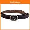 Modern Women Cowhide Belt Slim Leather Waist Belt Snap Closure Outfits Daily