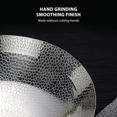 Stainless steel wok, non-stick wok pan, induction-based frying pan, frying pan with wooden handle, non-induction wooden handle, flat base pan for elec