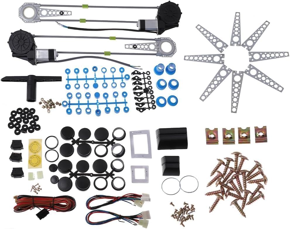 Avan Knight 12V Aftermarket Power Window Kit with Universal Fit for Toyota Light and Caravan 2-Door Wiring, Hijet, Clipper, Sambar, Truck, Every,