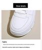Women's W3612 White Leather Thick-Soled Casual Shoes, 2024 Autumn Collection
