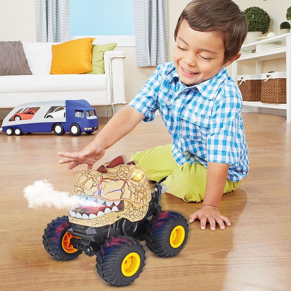 Dinosaur Remote Control Car 360 Rotating 2.4Ghz All Terrain RC Cars with Spray Light & Sound for 3 4 5 6 7 8 Year Old Boys