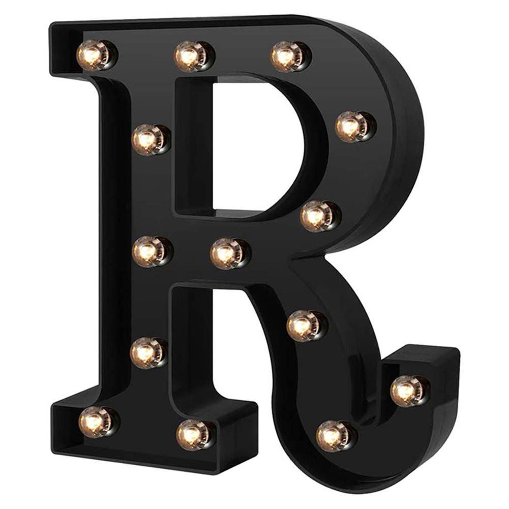 Newly Design Led Letters Lights 26 Alphabet Black Decorative Marquee Lamps for Wedding Party Birthday Home Bar Decoration