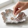 Alloy Trinket Dish Maple Leaf Shaped Metal Jewelry Holder Decorative Jewelry Tray  Living Room