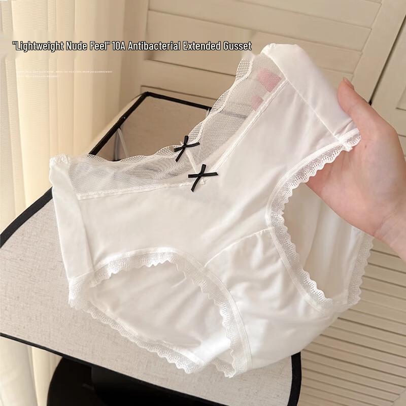 Miiow Women's Lace Ice Silk Sexy Antibacterial Briefs