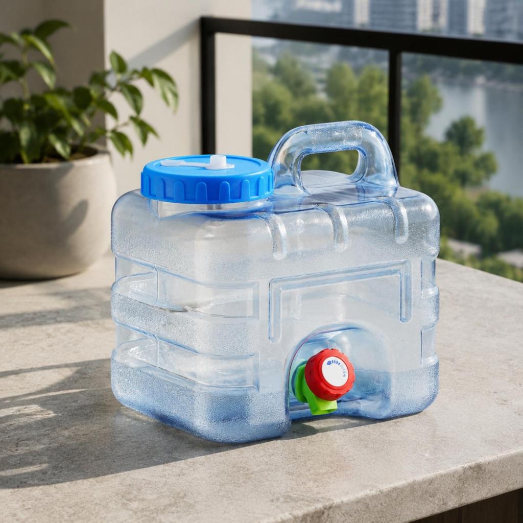 7.5Liter Water Storage Bucket Portable with Faucet Lightweight for Camping, Road Trips,