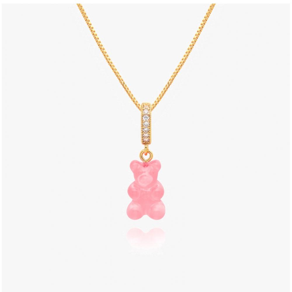         Nostalgia Bear Bubblegum Pave Connector                         