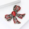 Vintage Rhinestone Bow Brooch for Women Unisex Office Party Friend Gifts Jewelry Accessories
