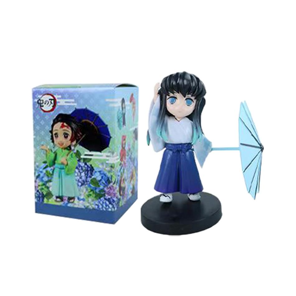 12pcs Anime Demon Slayer Tanjiro Kamado Nezuko Christmas Halloween PVC blind box cartoon figure model ornament child gift Random Mystery Trendy