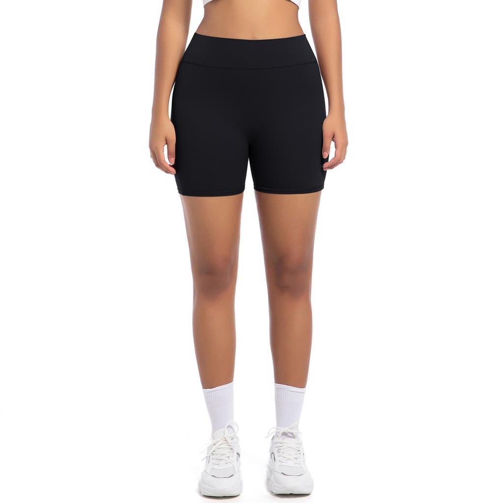 New Peach Hip Workwear Tight Shorts For Women, High Waisted Elastic Hip Lifting Button Yoga Pants, Quick Drying Running And Fitness Pants