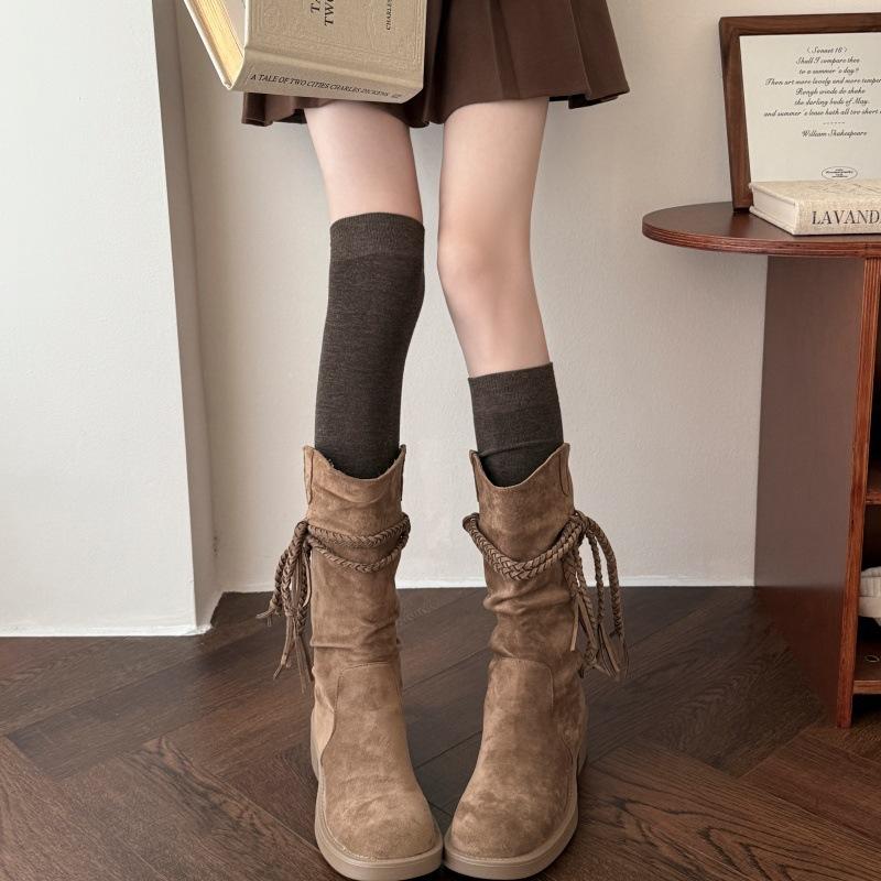 Ladies Autumn and Winter Warm Vintage Wool Calf Pile Socks