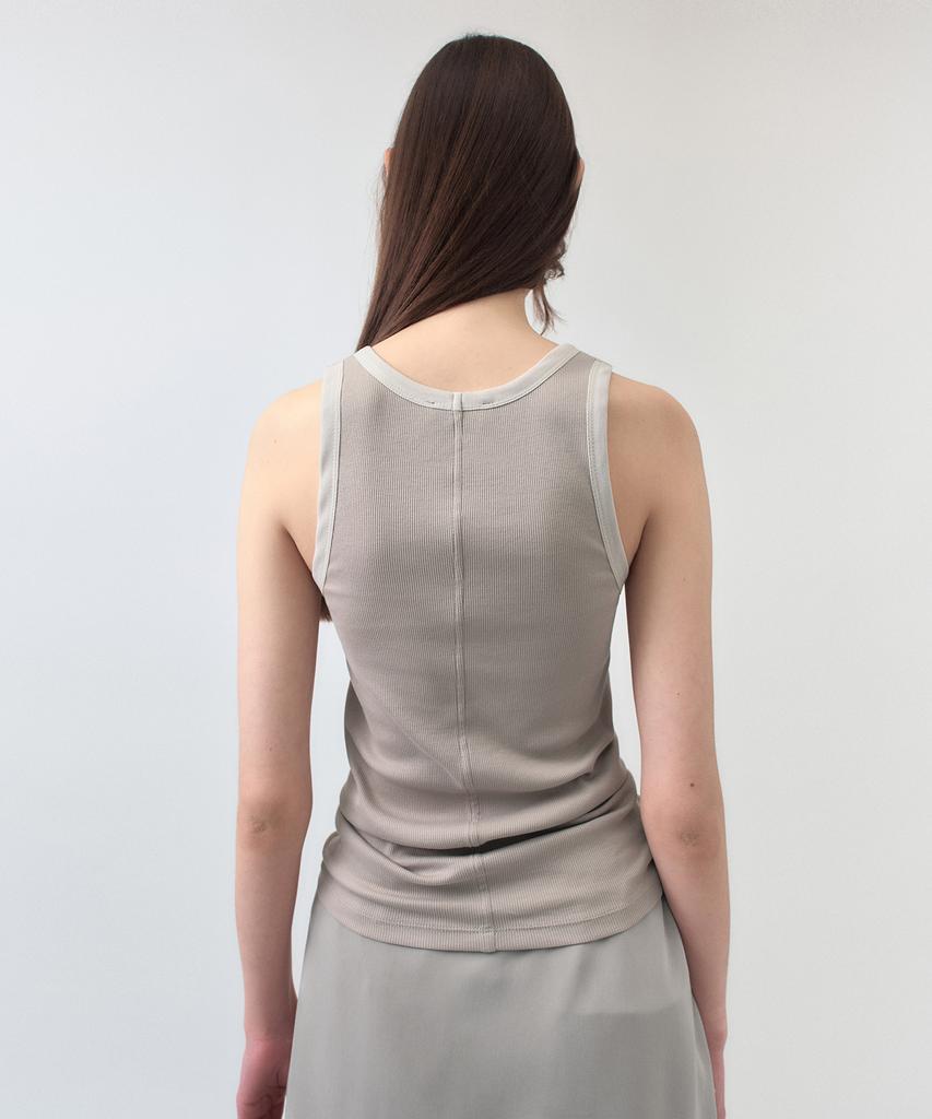 Simeteuligpeosenteu Chiffon Rib Jersey Sleeveless / Beige