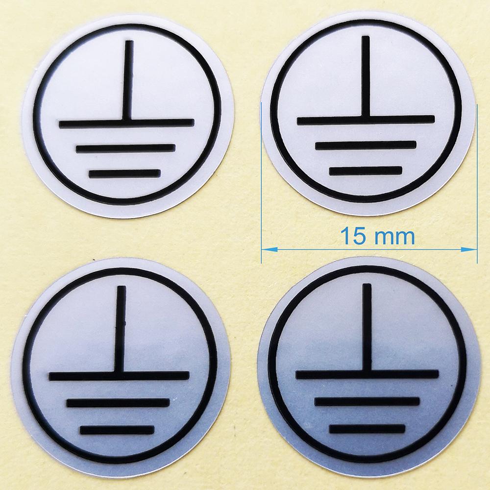 

1200 шт., 15 мм, заземление, индикация заземленной цепи, прочная серебряная виниловая наклейка для домашних животных, водонепроницаемая этикетка безопасности электричества