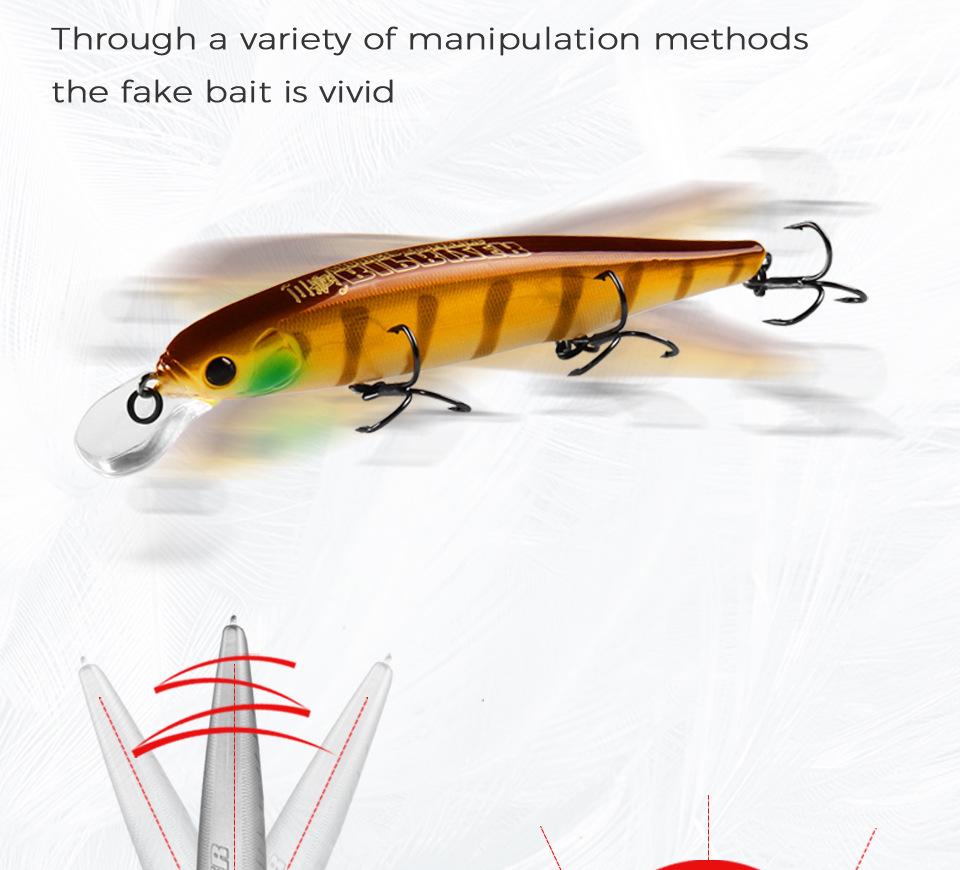 Bear King BEARKING 110mm 15g Floating Minnow Fishing Lure (Dives 1.5m) M111