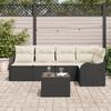 Ensemble de canapé de jardin 5 pièces avec coussins en poly rotin marron, Canapé de jardin 2 places avec coussins en poly 3345707