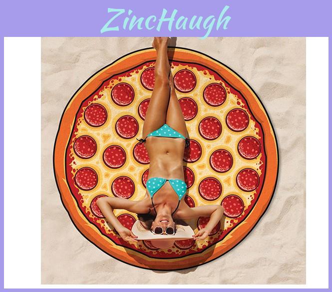 Hamburgers Donuts Pizza Design Beach Towel For Kids And Adults With Polyester Fabric For Pool And Beach Use