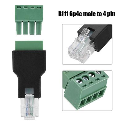 Ethernet Konnektörü RJ11 6P4C Erkek - 4 Pin Vida Terminal Konnektörü