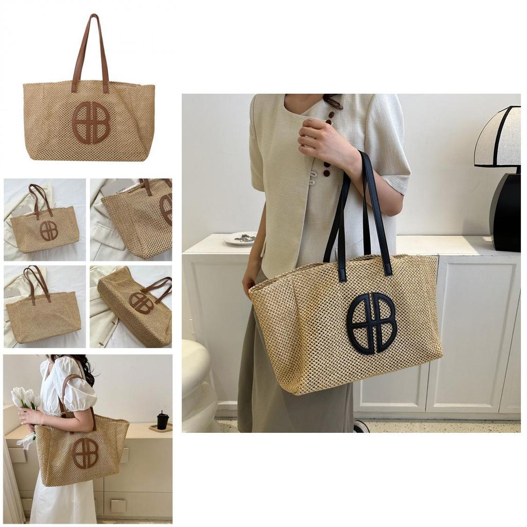 Woven Tote Bag With Contrast Color Design For Daily Casual Wear