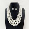 Multi-layer Imitation Pearl Necklace Party Dress Collar Chain Fashionable Beaded Luxury Retro Jewelry