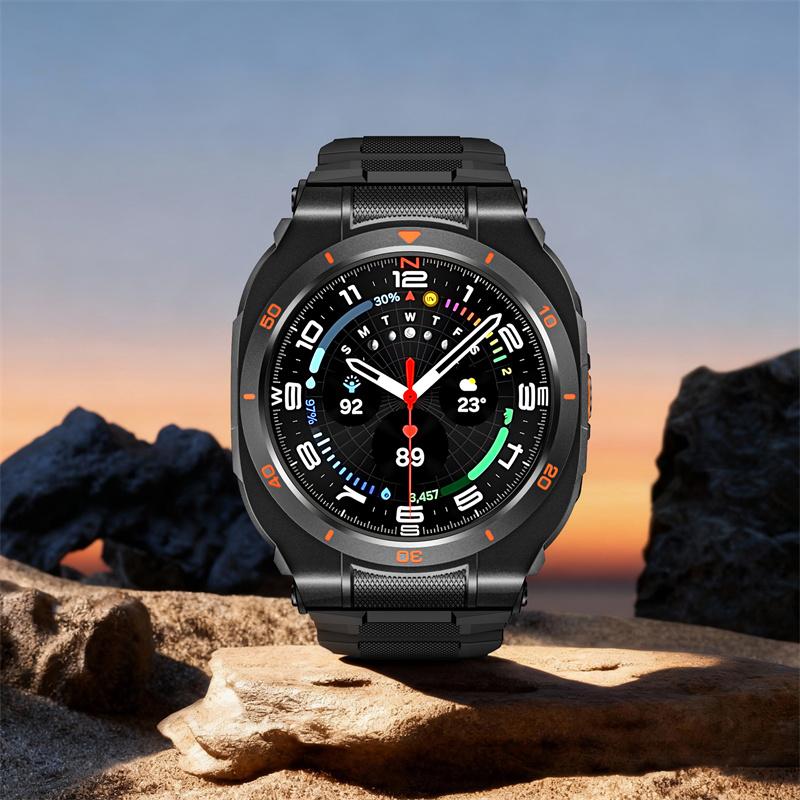 Metal Case+Strap for Samsung Galaxy Watch Ultra 47mm Strap Silicone Breathable Strap Replacement Band for Samsung Galaxy Ultra 2025/2024 Correa