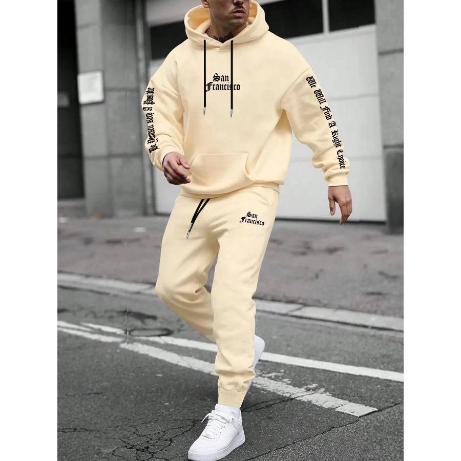 Herbst Winter Zweiteiliges Set für Männer Kordelzug Damen Trainingsanzug mit Kapuze Qualität Bequemer Casual Pullover Mode Täglich