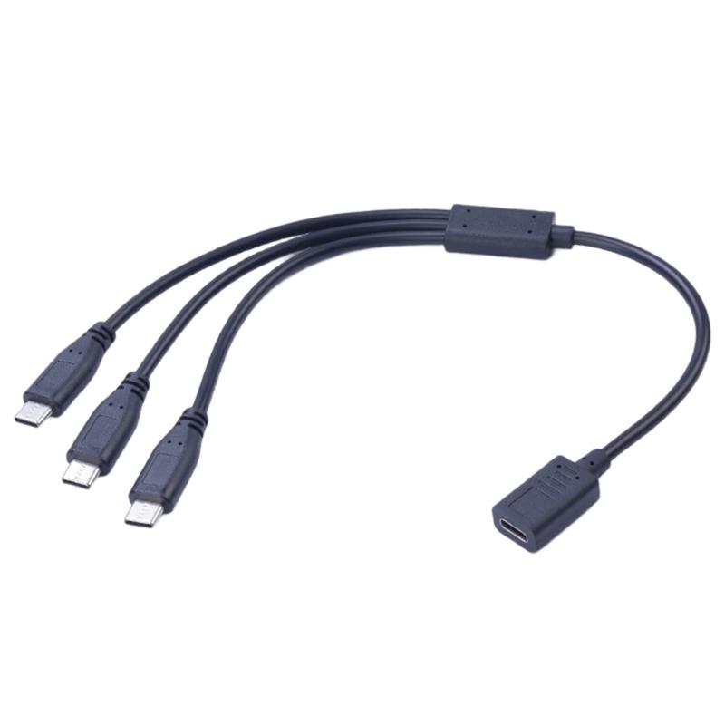 

USB C 1 Female to 3 Male Splitter Data Transfer Charging Extender Data Transfer Splitter Cable for Smartphone Laptop 1