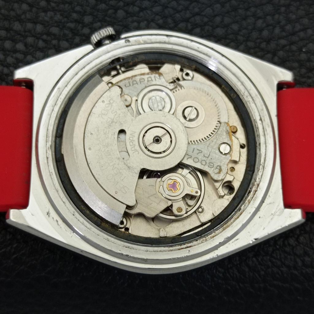 AUTOMATIC 7009A VINTAGE SEIKO 5 JAPAN MENS RED COLOR DIAL WATCH A701513-5 R206b-a701513