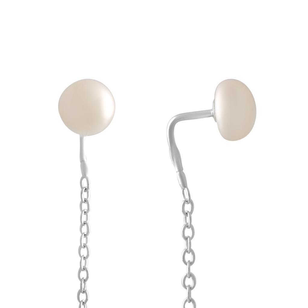 Silver Earrings with Natural Pearls 2ct (2122401)