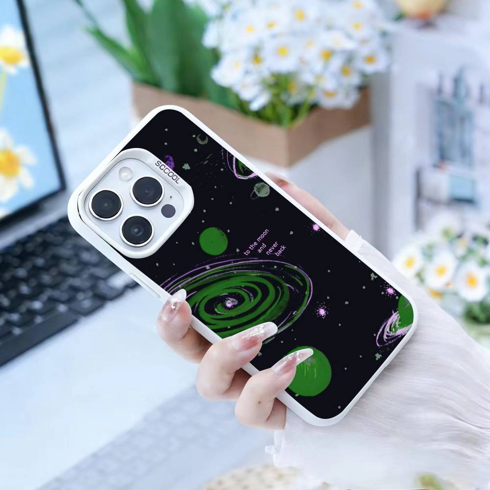 Y2k INS Graffiti Phone Case For iPhone17, 16,15,14,13,12 Pro Max Black Candy Matte Shockproof Cover