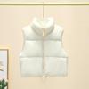 Moda invernale caldo gilet con cerniera Parka donna moda strada colletto alla coreana gilet senza maniche con cerniera cappotto parka in cotone da donna