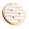 Natural Wood Round Jewelry Storage Tray For Ring Bracelet Earring Collection Decorative Counter Props