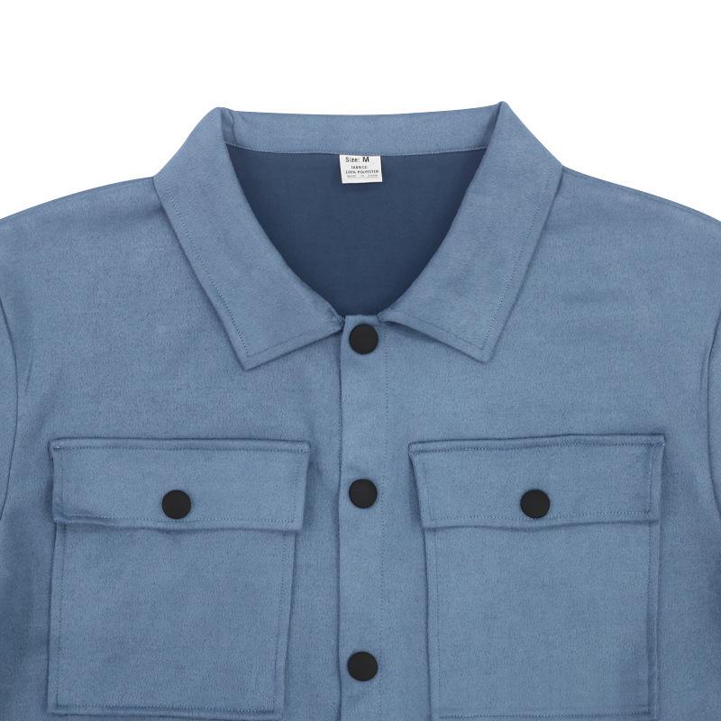 Men's Plus Size Suede Jacket & Pants 2-Piece Set - Spring/Autumn