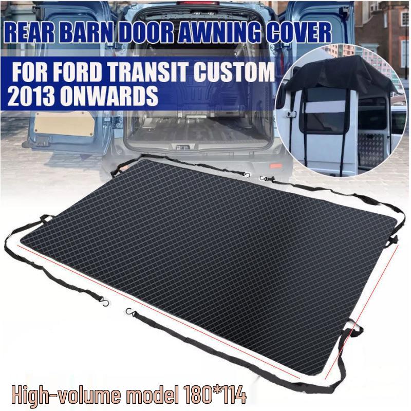 Black 600D Oxford Cloth Rear Door Sun Visor & Awning for Large Vehicles
