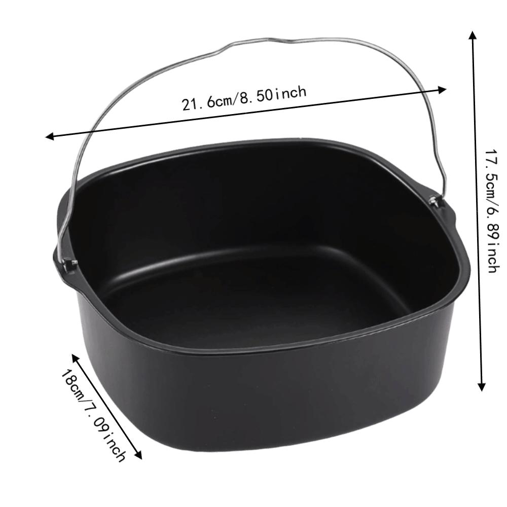 Carbon Steel Baking Cake Tin With Handle Bread Baking Pan Fryer Cake Pan Air Fryer Accessories