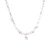 Natural Freshwater Pearl Irregular Clavicle Chain: Zircon Starry Sky Sweater Chain for Autumn/Winter
