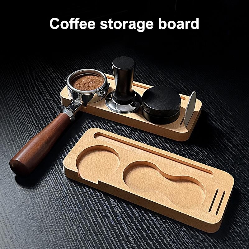 Beechwood/Sapele Coffee Tamper Station Portafilter Holder Rack Stand For 51Mm 58Mm Espresso Accessories Barista Support Base