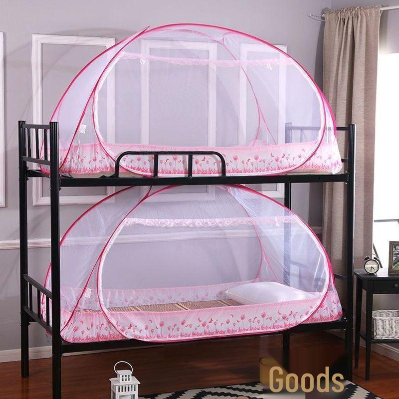 Foldable Yurt Mosquito Net for 1.0m Bunk Bed - No Installation Needed, Perfect for Student Dorms & Parent-Child Beds with Zipper Access