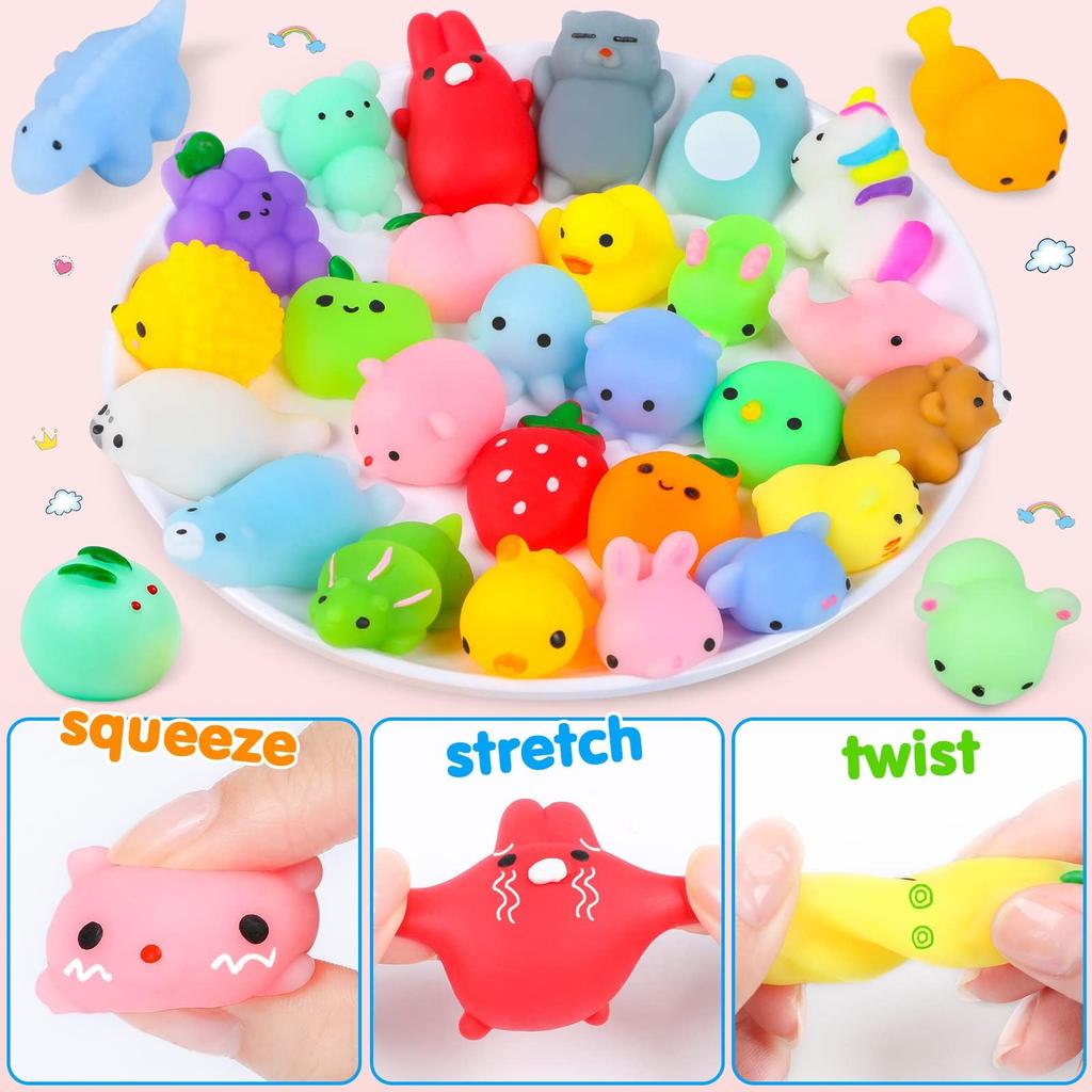 20/40/80Pc Squishies Mochi Squishy Toys Party Favors For Kids Mini Squishies Animal Stress Relief Toy School Birthday Gifts