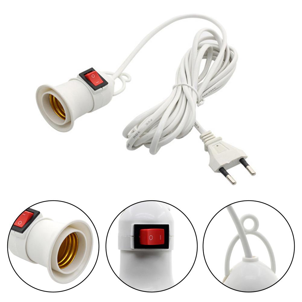 Lamp Bases E27 Lamp Bases With Power Cord Push Button EU Plug E27 Screw Interface Lamp Holder For E27 LED Light