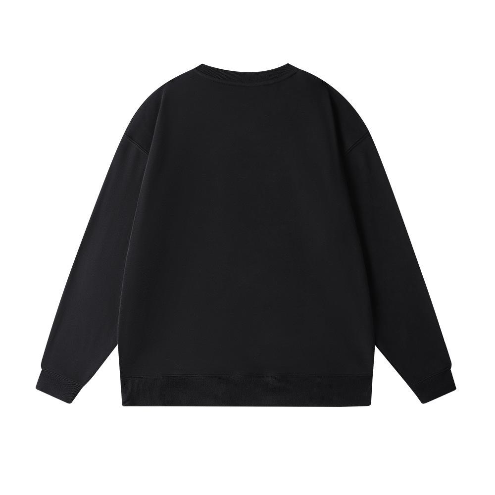 BAPE Spring/Autumn Pure Cotton Terry Men's Sweatshirt - Round Neck, Letter Print, Loose Fit, Unisex, Trendy Monkey Head Design