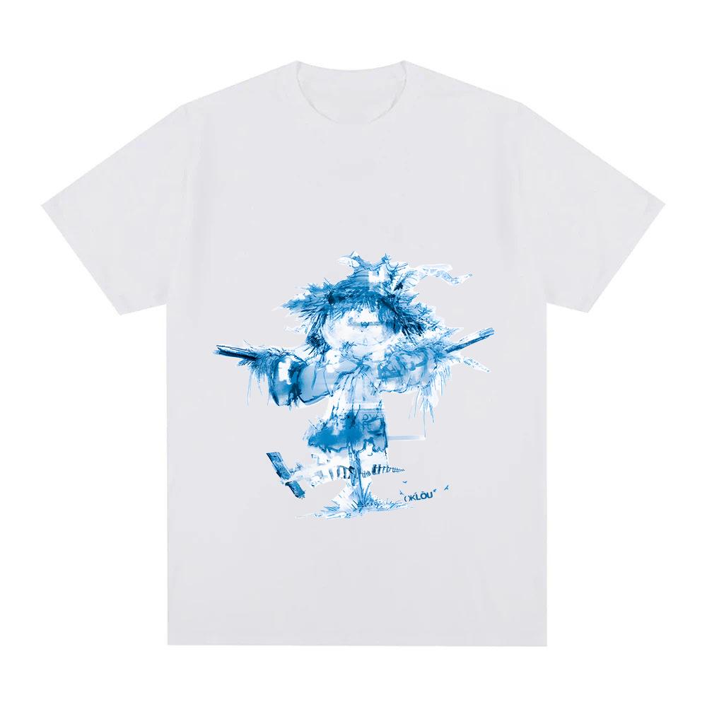 Oklou T-Shirt KÖRPERGRÖSSE Grafikdruck T-Shirts Kawaii Cartoon Druck Freizeitkleidung Damen/Herren 100% Baumwolle Anime T-Shirt Band T-Shirt Lustige Sommer Oberteile
