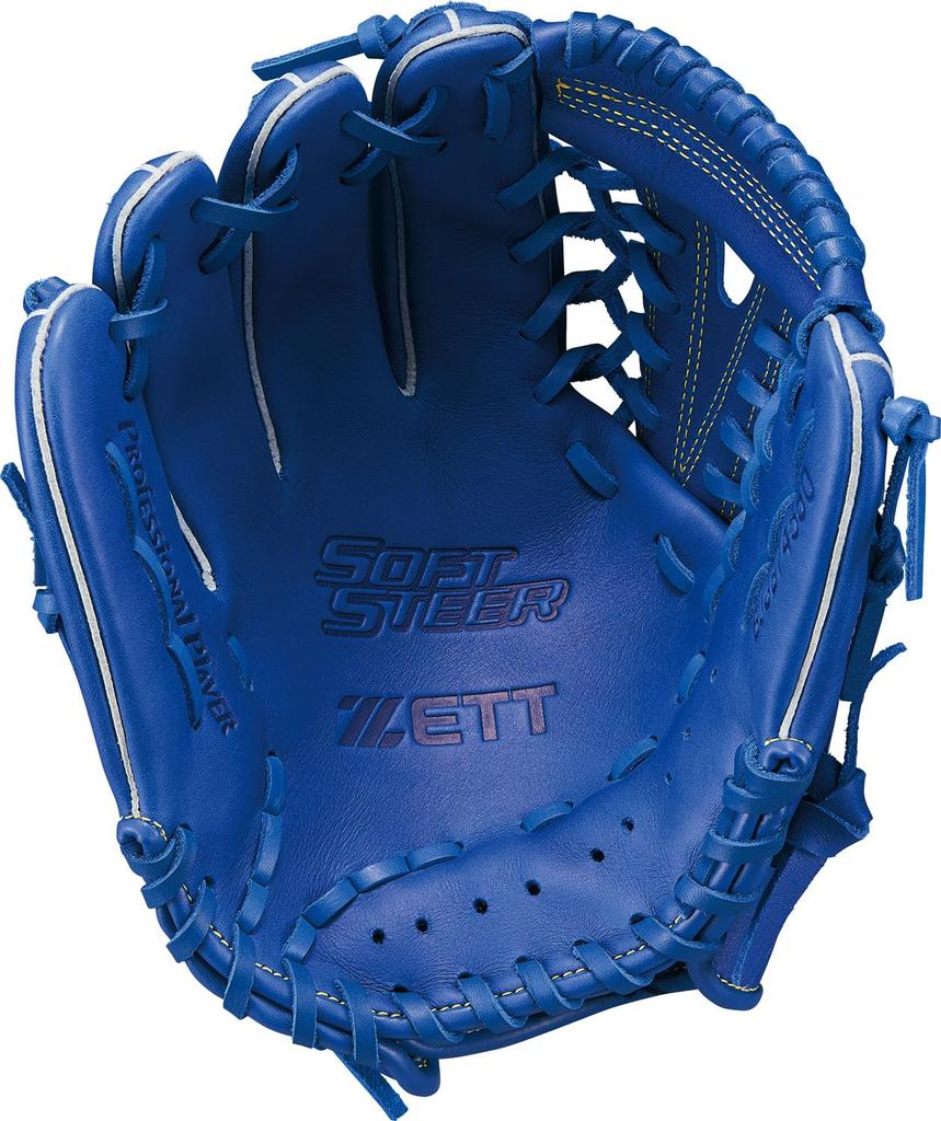 ZETT Youth Baseball Soft Royal Blue Size BJGB74550F Glove, Steer, All-Around, Left-Handed Throw, (2500), LL,