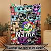 Custom Name Personalized Dandy's World Print Blanket, Home Decor, Bedroom, Sofa, Camping, Couch, Gifts for Birthday Christmas