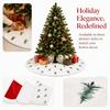 Plush Tree Mat Embroidery Tree Base Cover Decorative Carpet Plush Tree Skirt  Home Decor