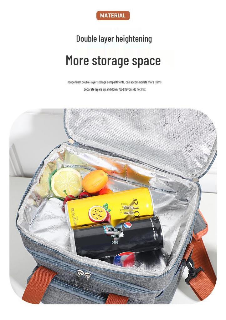 Oxford Cloth Tote Picnic Bag - Large Insulated Lunch & Food Storage Crossbody Bag for Camping