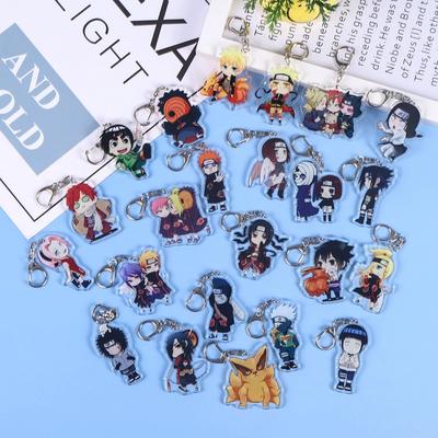 Anime Naruto Acrylic Keychain Accessaries Uzumaki Naruto Cartoon Keyring