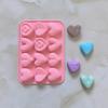 Silicone 12 Consecutive 6 Heart Shaped Chocolate Baking Mold Valentine'S Day Candy Jelly Diy Cookie Cake Baking Tool